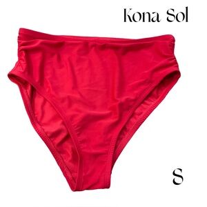 GUC Kona Sol Bikini Red Bottoms hi cut size SMALL
